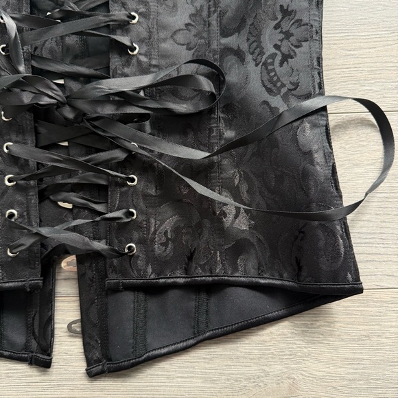 Vintage Black Lace-Up Corset Top Never Worn - Picture 2 of 12
